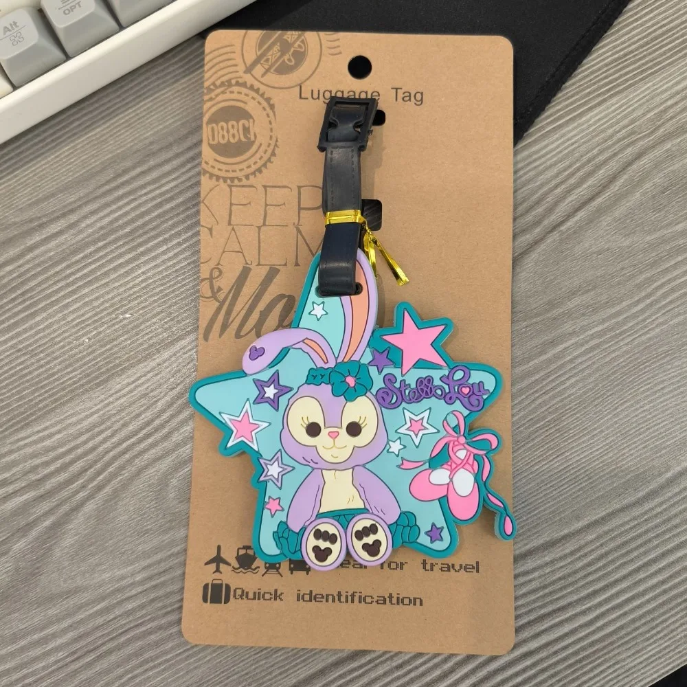 Cartoon Luggage Tag Disney Anime Stitch Pooh Bear Sullivan StellaLou ShellieMay LinaBell Boarding Tags Recognition Card Pendant