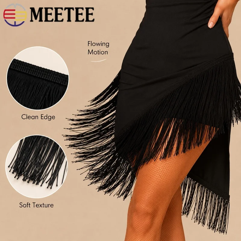 1/2/3M 50cm Tassel Fringe Trim Latin Dance Skirt Swing Ribbon Stage Costume Decoration Performance Outfit DIY Sewing Accessories