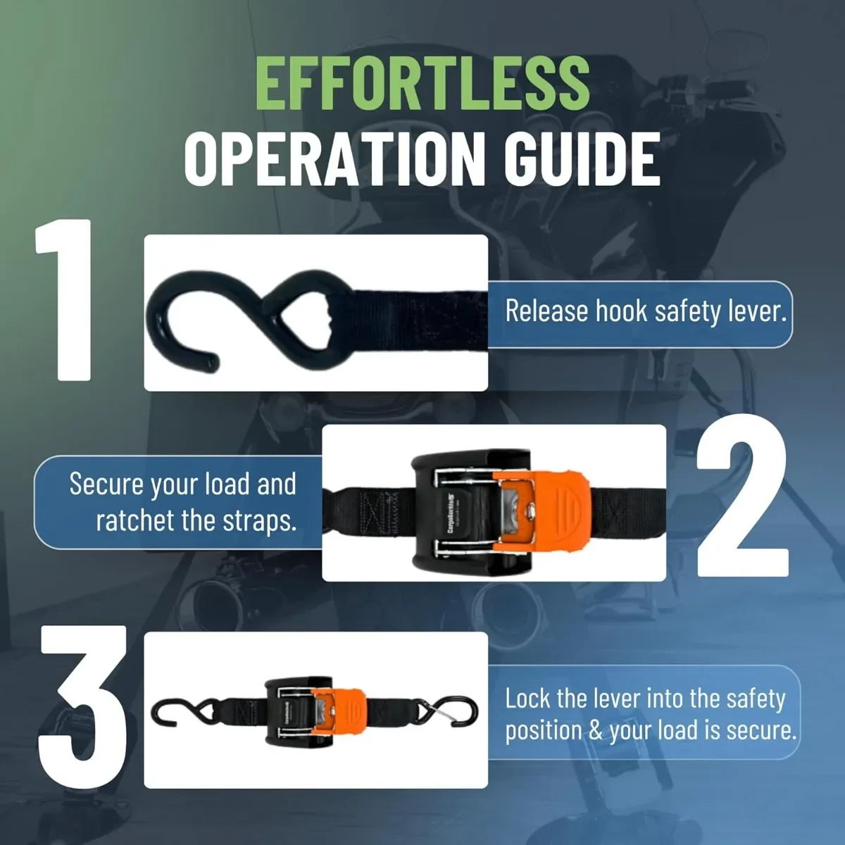 2-Pack 2-Inch Retractable Ratchet Tie-Downs. 2,500lbs Break Strength with Dual S-Hooks for Secure Transport of Cargo & Equipment