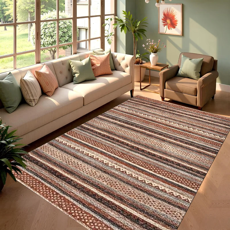 Bohemian Kilim Style Area Rug Collection Non Slip Wear Resistant Soft Washable Entryway Floor Mat for Living Room Bedroom Decor