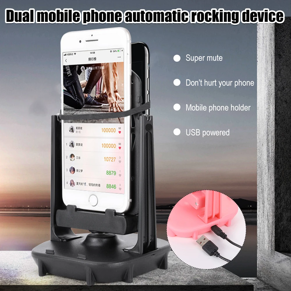 Desk Walking Swing Shaker Mobile Phone Stand Holder Pedometer Brush Stepper For Phone Wiggler Counter For iPhone Samsung Xiaomi