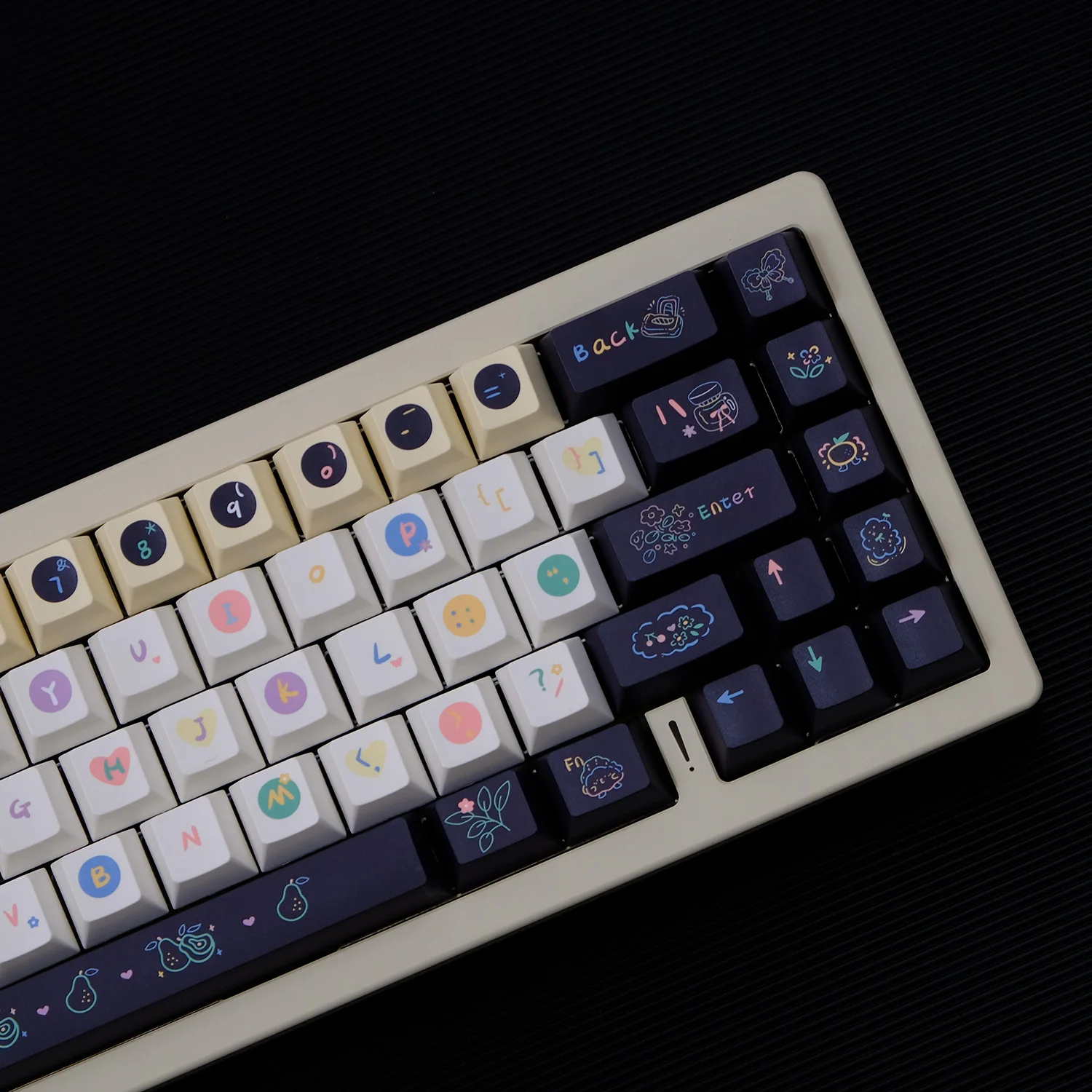 146 Keys Black Rock Sugar Simple style Keycaps Keycaps Cherry Profile Keycap Custom for MX Switches DIY Mechanical Keyboard Gift
