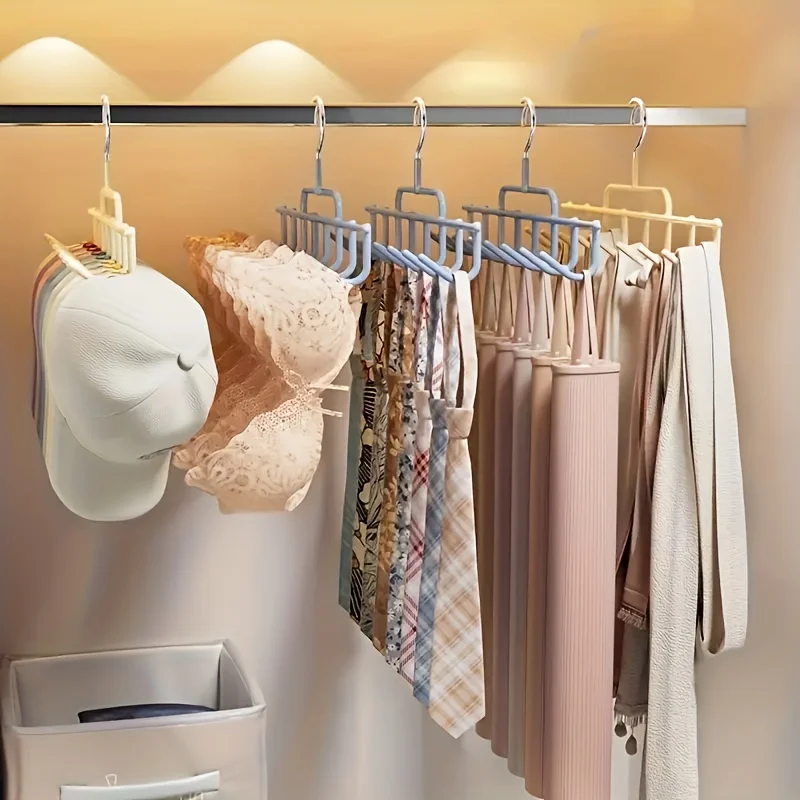 Cintre multi-usages à 8 crochets, capable de suspendre des sangles/chapeaux/sous-vêtements/ceintures, etc., avec une forte capacité de charge, 2/1 pièces