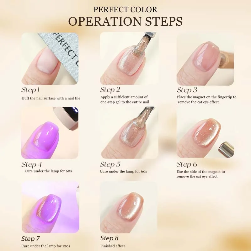 Żel budujący PERFECT COLOR do paznokci, żel wzmacniający 5 w 1 typu kocie oko w butelce do pudru magnetycznego o wysokiej gęstości do paznokci typu kocie oko A