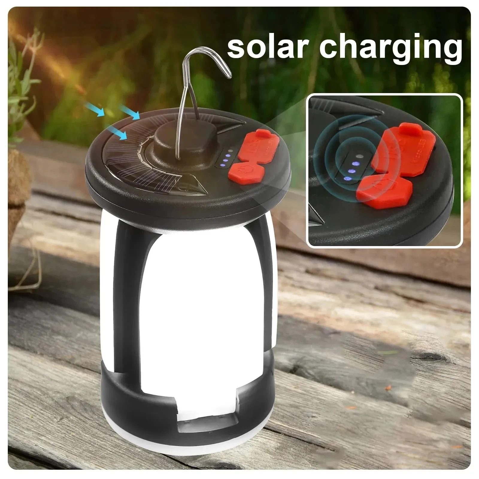 Foldable Solar LED Camping Lantern Portable USB Rechargeable Emergency Power Bank Outdoor Waterproof Folding Solar Tent Lanterns