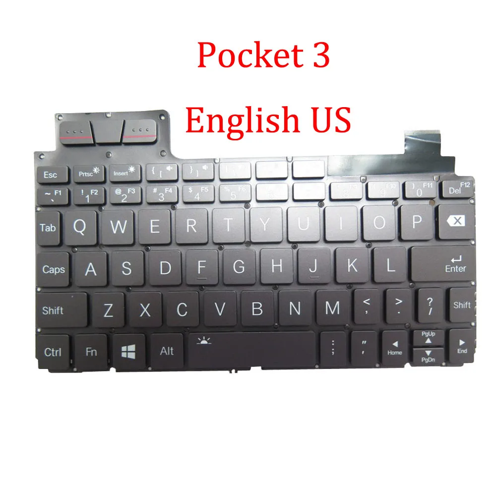 Laptop Mini UMPC Pocket3 Pocket4 Keyboard For GPD Pocket 3 P3 Pocket3 P3 United States Pocket 4 P4 Pocket4 NB2807 P2207B Black