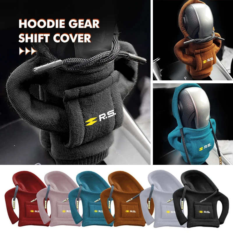 Hoodie Car Gear Shift Cover Fashion Manual Handle Sweatshirt For Renaul RS Clio Scenic Logan Megane Koleos Sandero Safrane