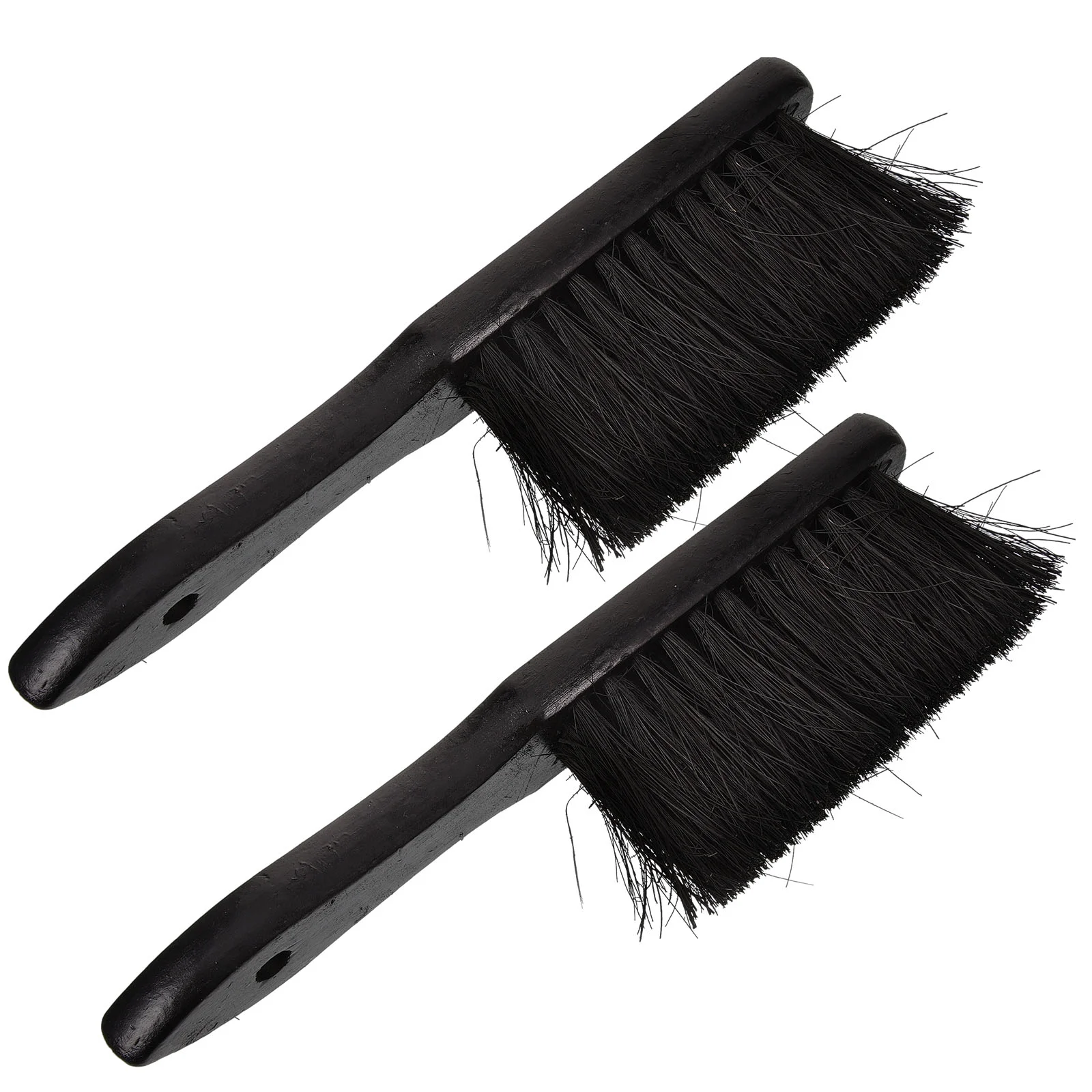 

2 Pcs Small Hand Broom European Style Cleaning Brush Tabletop Fireplace Tool Accessories Black Bench