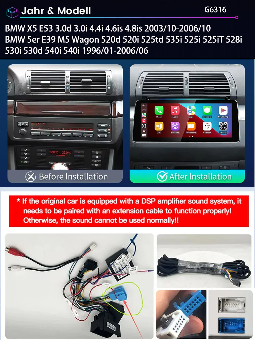 Android car radio Bluetooth Carpaly GPS Navigation+AHD rearview camera For BMW X5 E53 5er E39 M5 520d 520i 525td 535i 528i 530i