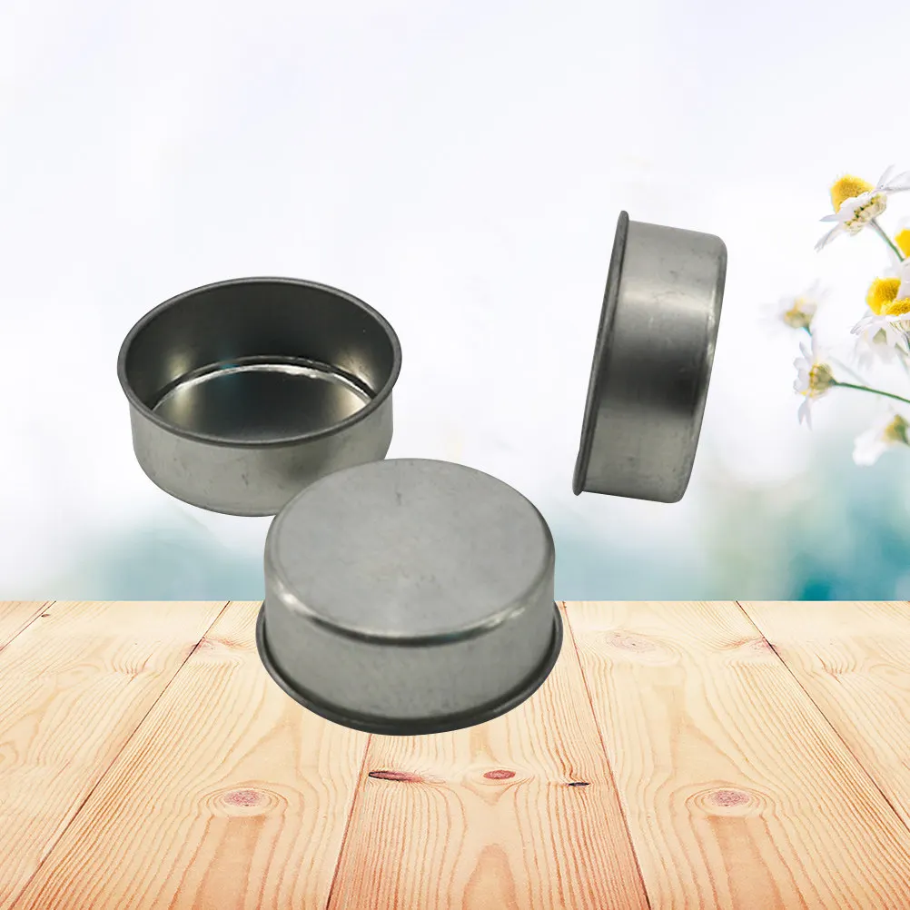 

10Pcs Silver Galvanized Iron Tealight Tins DIY Making Kits Sample Containers Storage for Lip Balm