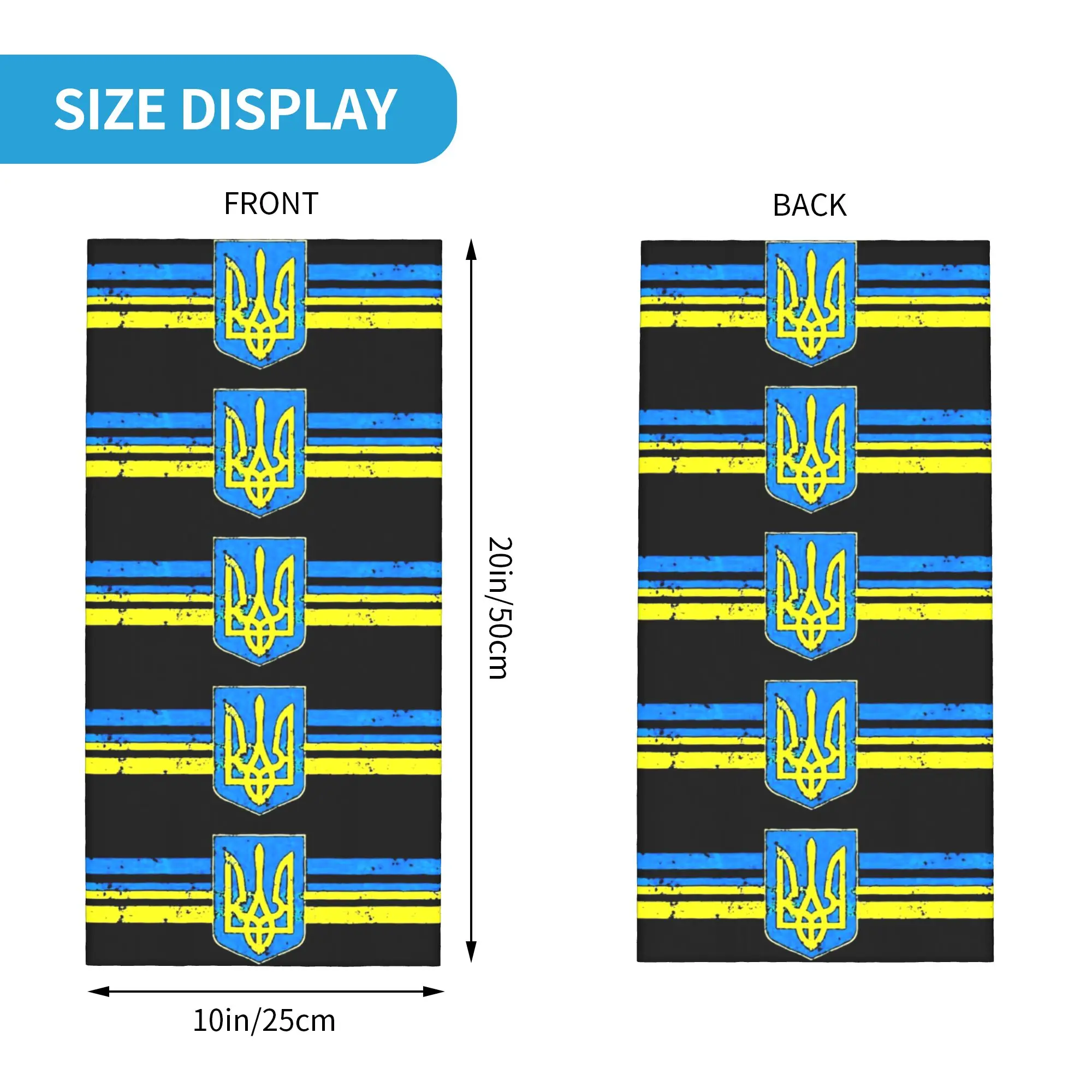 Ukraine Flag Bandana Neck Warmer Men Women Winter Ski Tube Scarf Gaiter  Face Cover