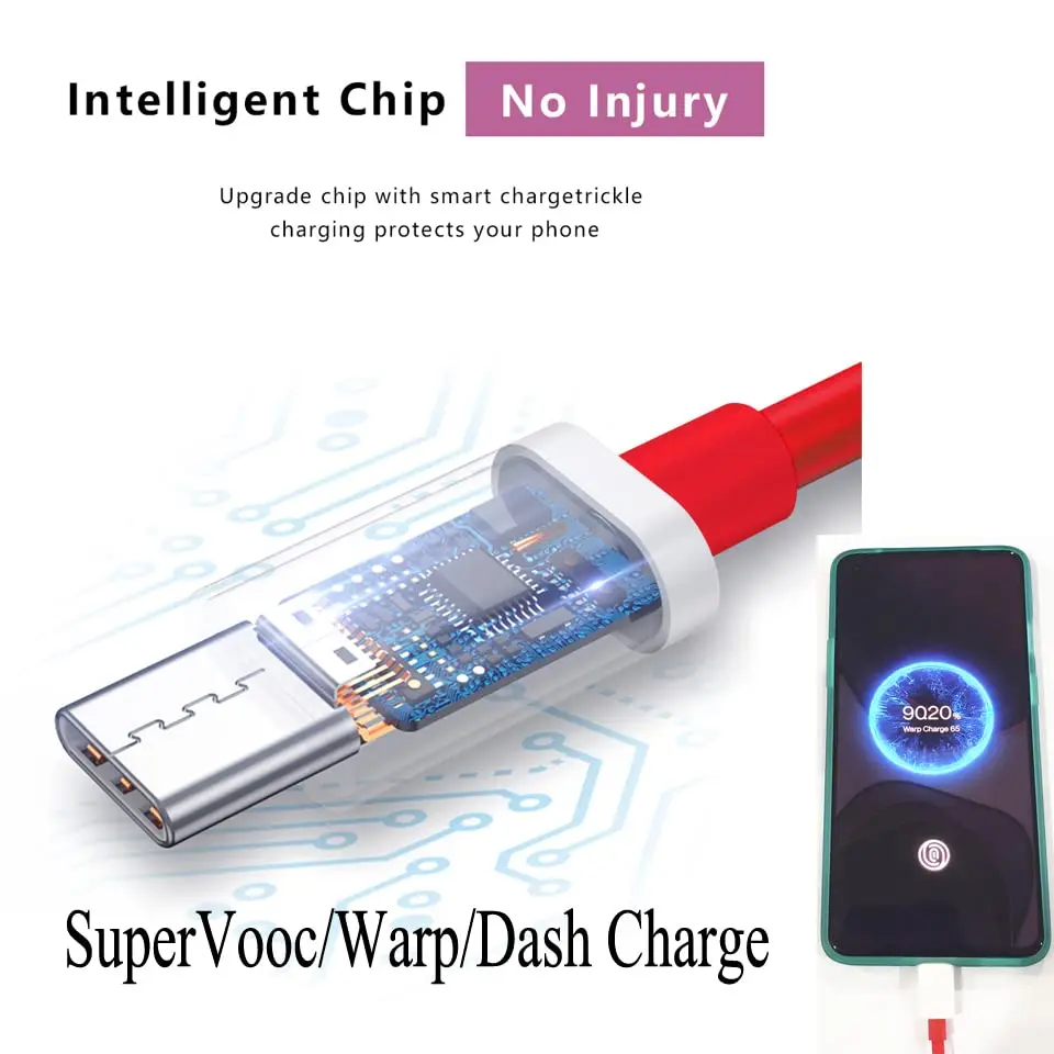 Für oneplus nord 4 ce3 12 12r 11r 10 9 ace 3 pro original 100w 80w super vooc warp ladung usb typ c kabel 8a schnell ladekabel – Detail 10