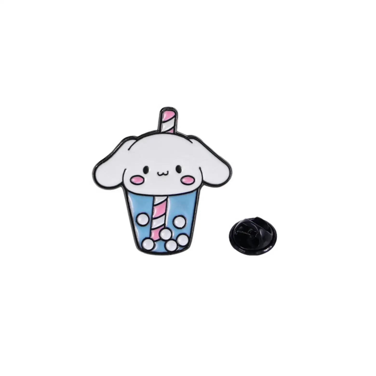 Sanrio's new cartoon milk tea brooch, cute emerald cinnamon dog, Pacha dog, KT cat alloy oil dripping clothing decoration