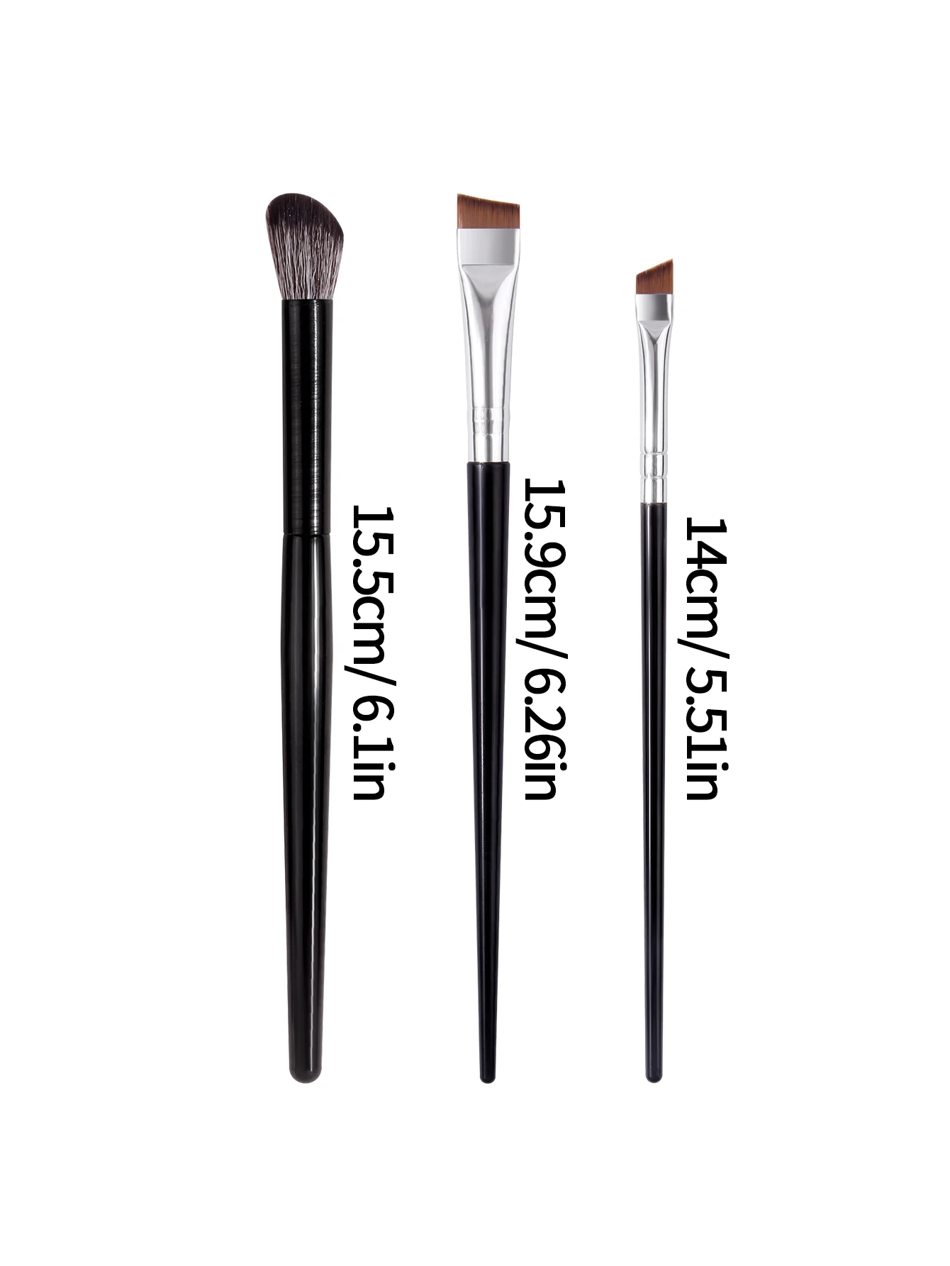 3Pcs Professional Eyebrow Concealer Makeup Brushes Set Soft Synthetic Hair Angled Eye Shadow Blending Brush for Eye Makeup Tools