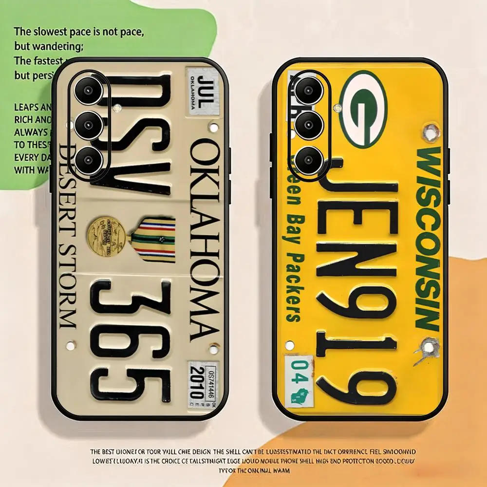 Hot Funny License Plate cool Phone Case For Samsung Galaxy S26 S25 S24 S23 S22 S21 S20 Plus Ultra Note20 Soft Black