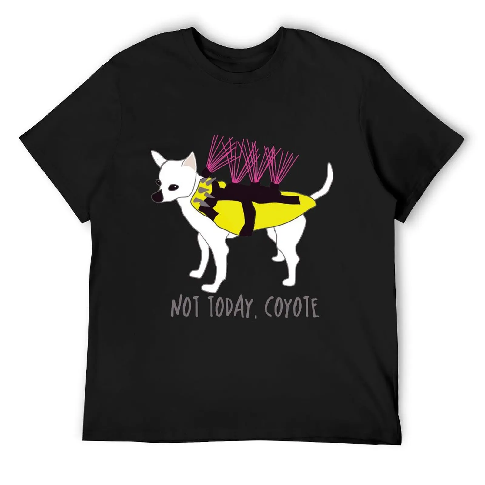 Not Today, Coyote - Tough Little Chihuahua in a Spiked Jacket T-Shirt customs boys whites quick drying cotton t shirt men