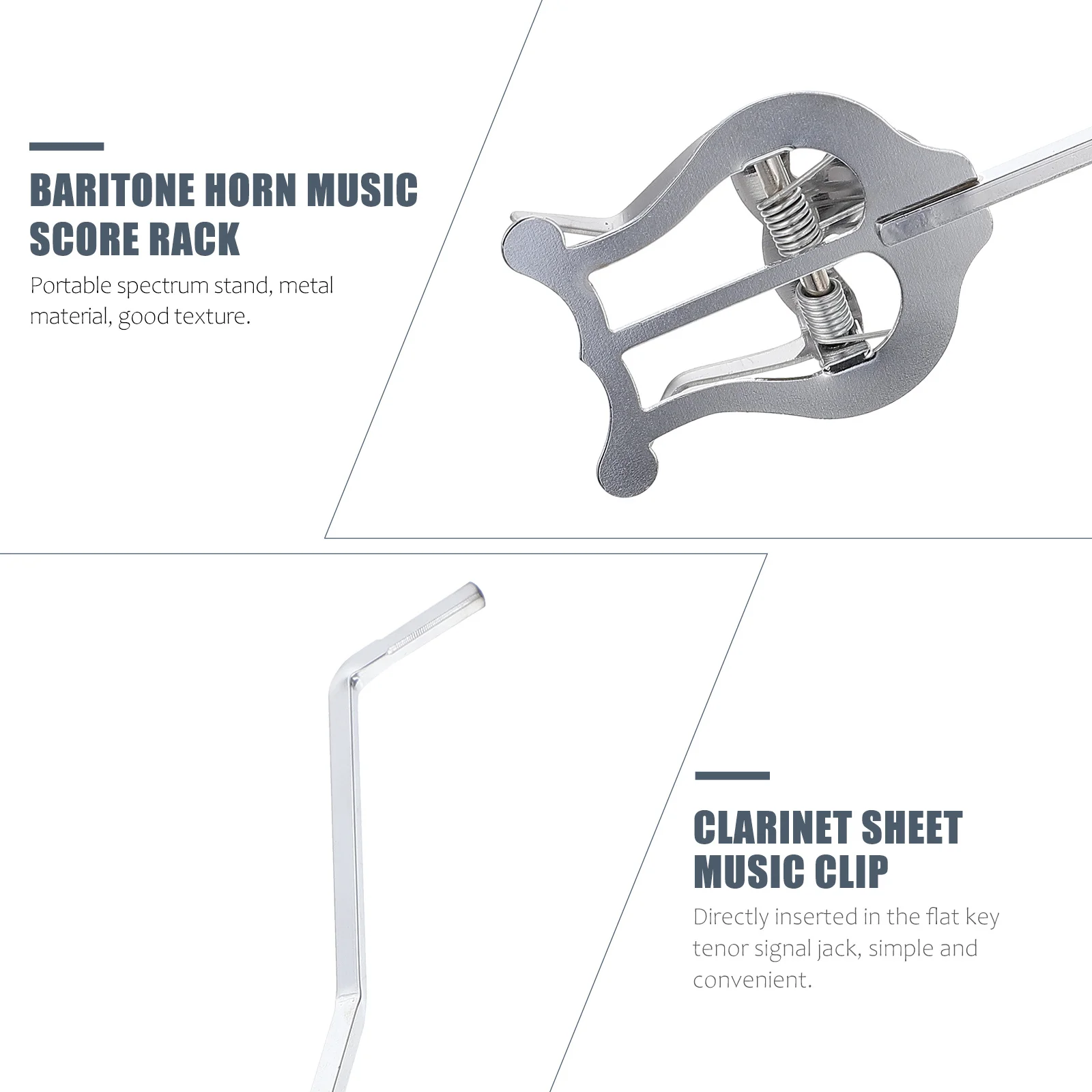 

Baritone Horn Metal Plated Marching Music Score Clip Durable Non-Deformable Sheet Music Rack American Plating Lyre Instrument