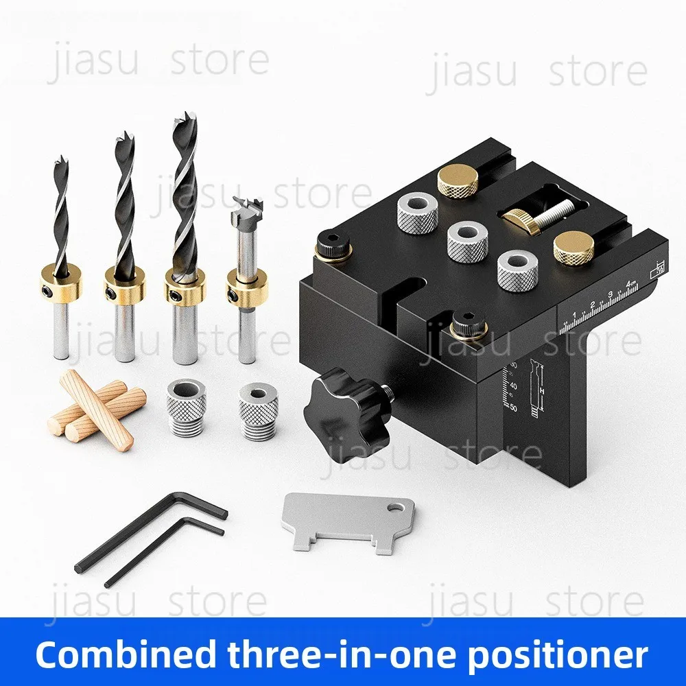 

3-in-1 Woodworking Doweling Jig Furniture Hole Drilling Positioning Tool
