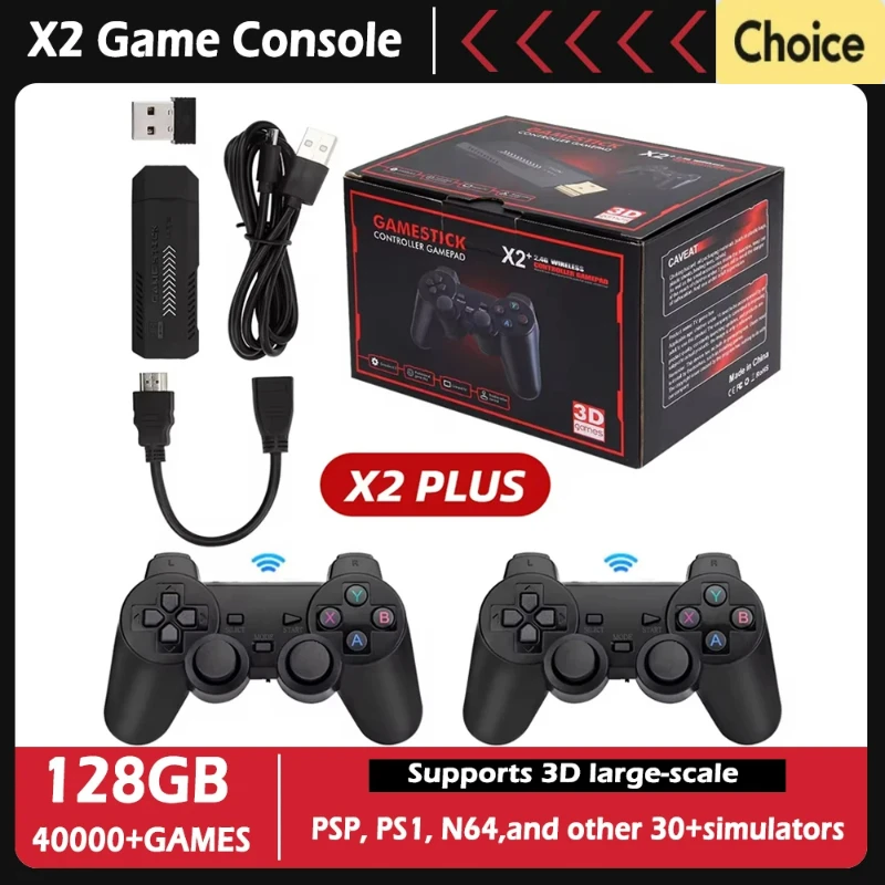

Игровая приставка X2 Plus GD10 Pro 4K HD с поддержкой 3D-игр, 30000 встроенными играми, 40+ эмуляторами и беспроводным контроллером