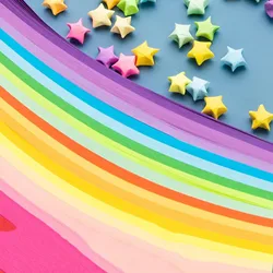 Tiras de papel con estampado de estrellas de la suerte, papel plegable colorido para manualidades, manualidades, regalos de arte DIY, piezas-380, 1350