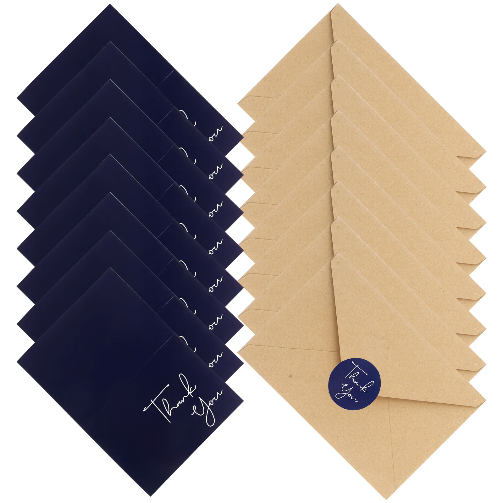 10Sets Thank You Cards Blank Decorative Foldable Cards Express Gratitude Teacher Appreciation Business Wedding Envelopes