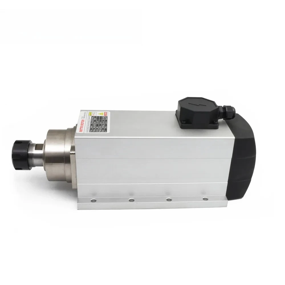 Square Air Cooled Spindle 6KW 380V ER32 runout off 0.01mm 4 bearings for CNC Router Engraving Milling Machine