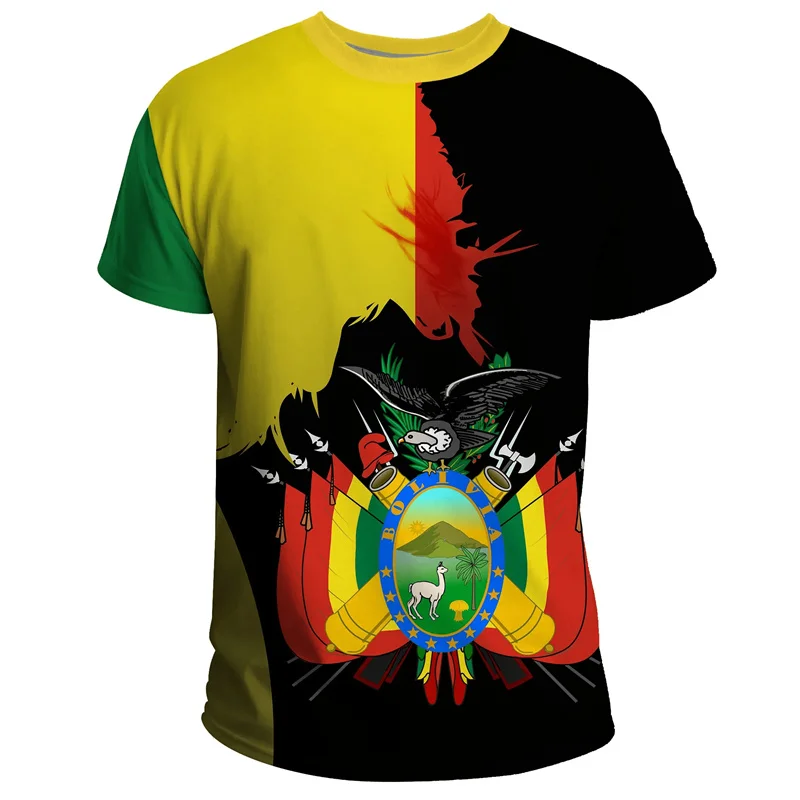 Bolivia National Emblem Graphic T Shirt Bolivian Boy T-Shirt For Men Clothes Fashion Flag Map Tshirt Sports Jersey Kid Tee Tops