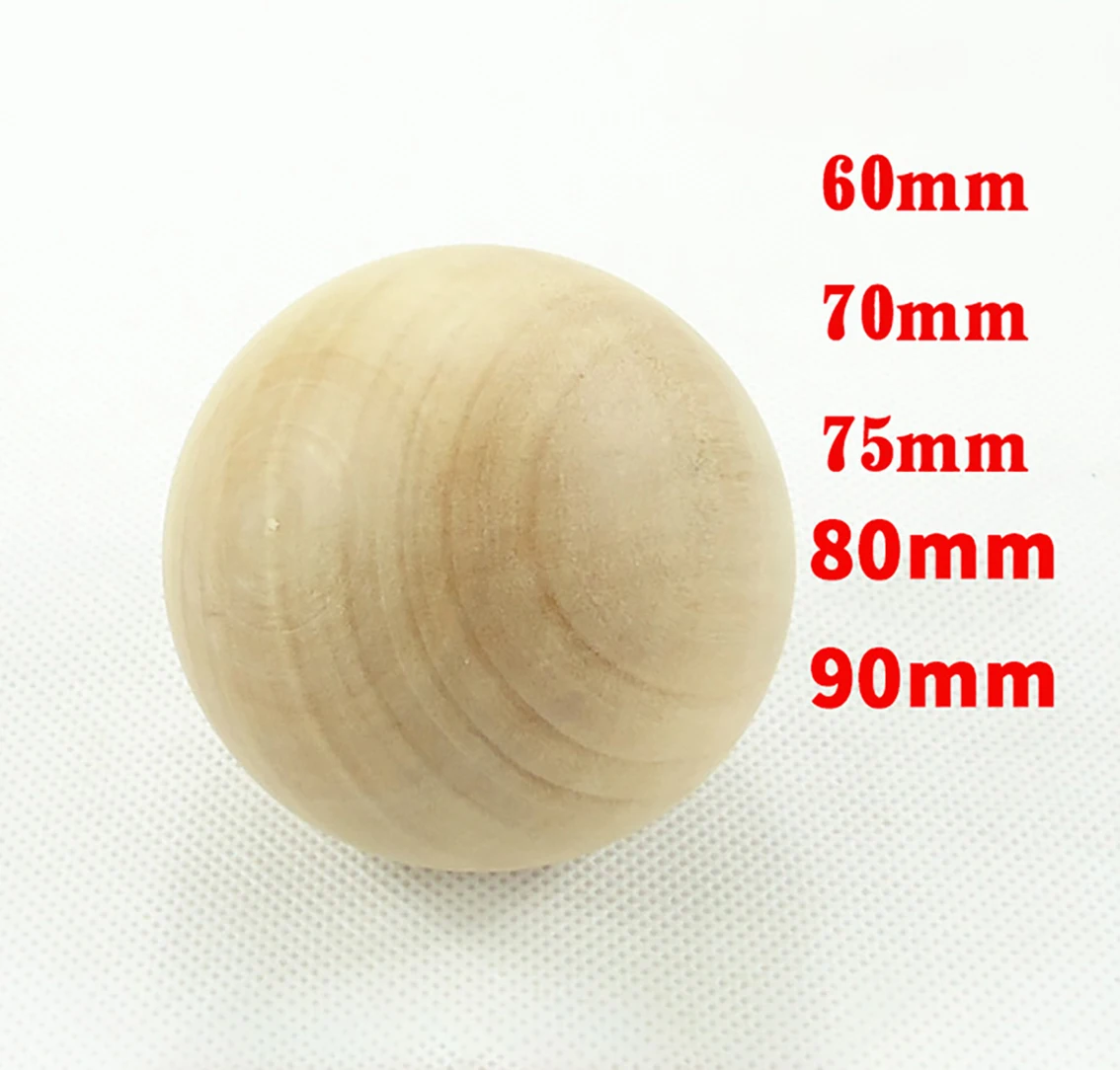 Wood Ball Dia 6mm - 100mm Wooden Primary Color Solid Round Wooden Ball Decoration DIY Home Painted Parts