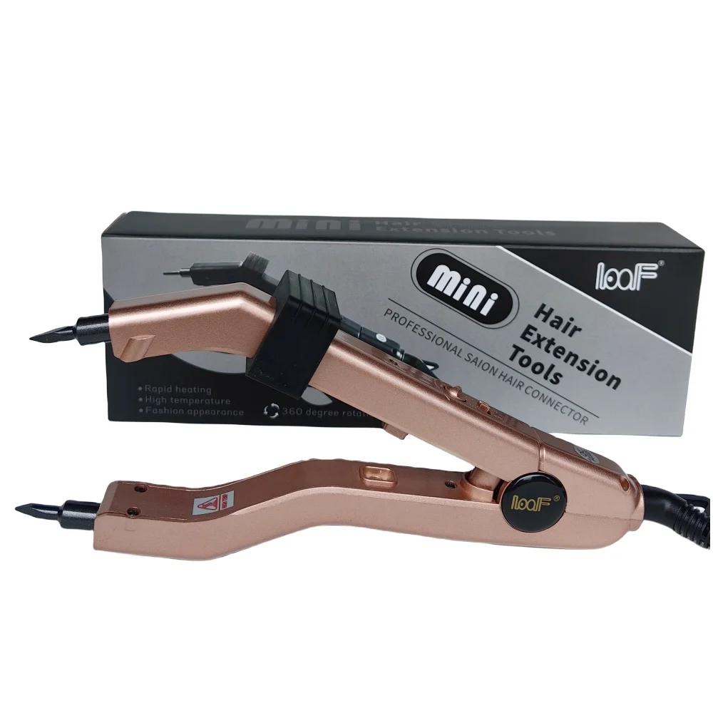 609B Adjustable Temperature 220℃ Smart Mini Heating Sharp Tip Hair Extension Iron,Hair Extension Iron Keratin Bonding Tools