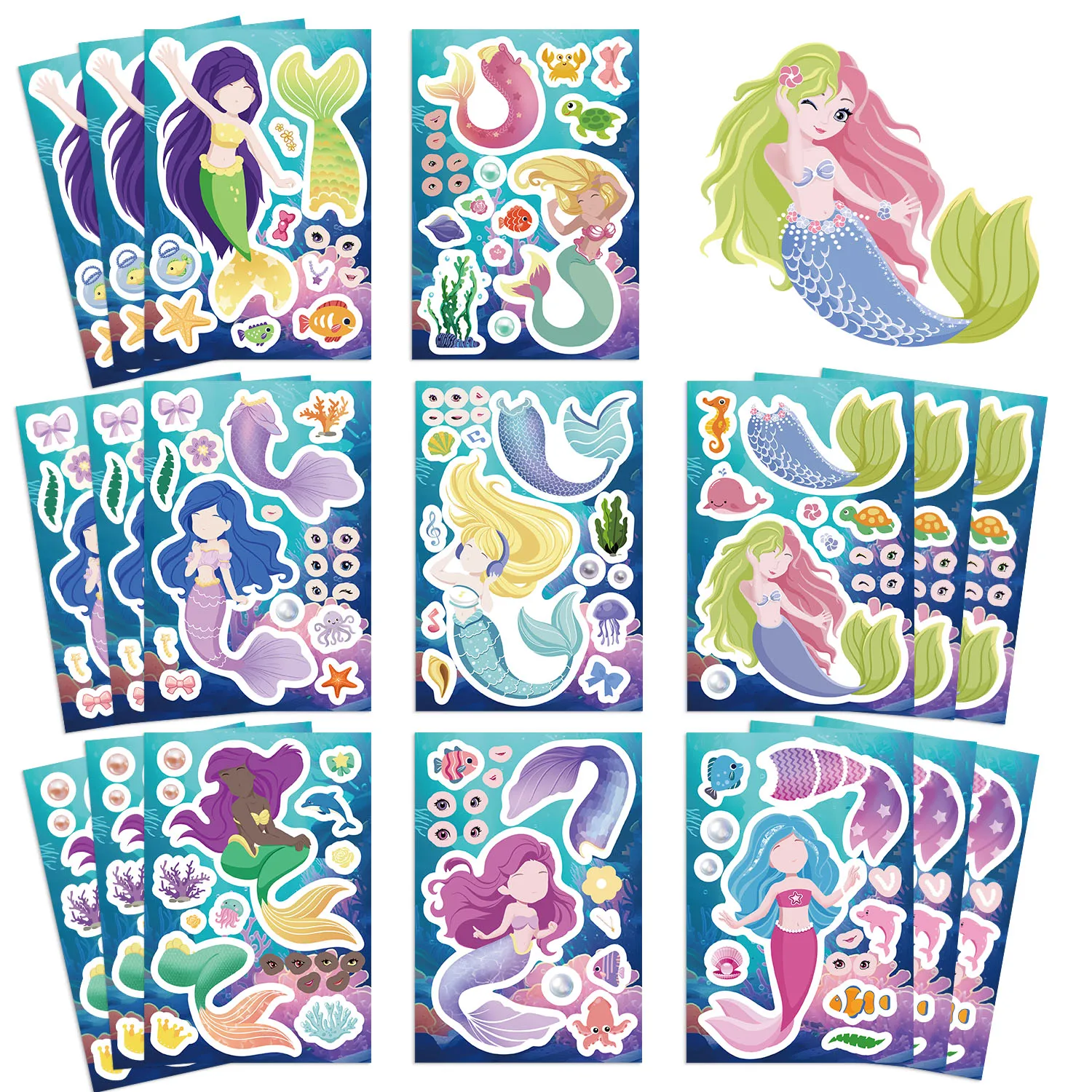 8/16/24 pezzi adesivo creativo sirena adesivo materiale adesivo per notebook fai da te