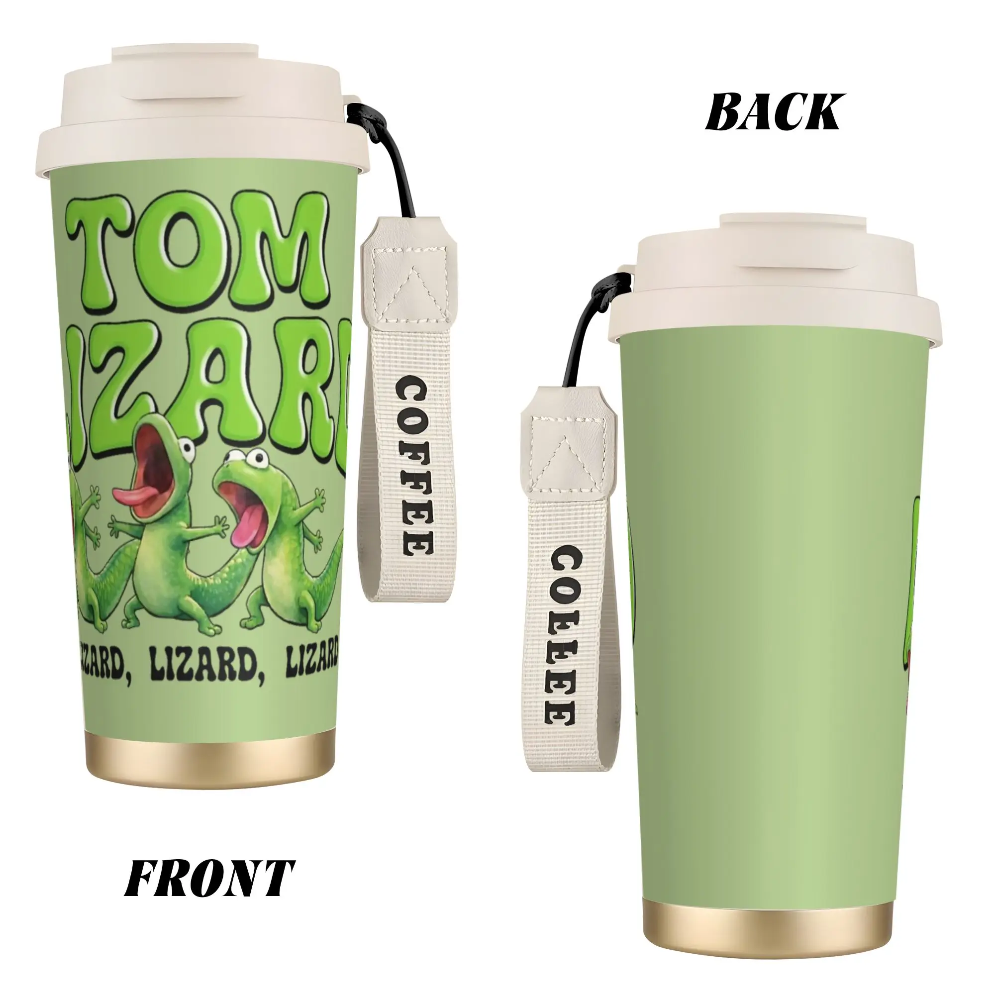 Hoppers Tom The Lizard Tumbler Vacuum Insulated  Coffee Cups Stainless Steel Double Wall Mug Water Bottle 316 Stainless Steel
