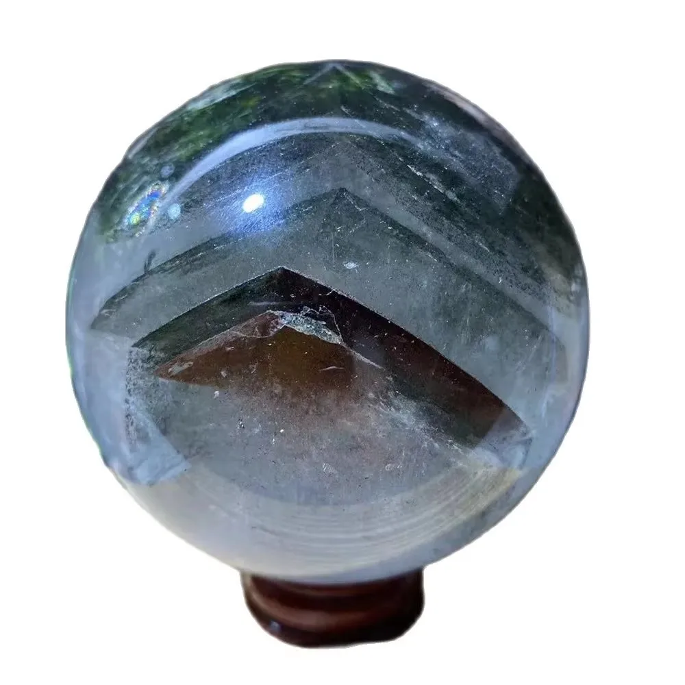 

610 г натуральный зеленый сад хрустальная сфера кварцевый шар исцеление рейки минералы камень духовное украшение дома комната + подставка