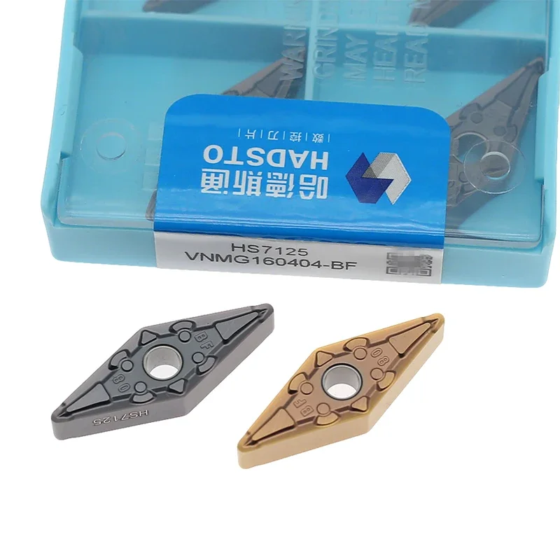 10pcs HADSTO Carbide Turning Insert VNMG160404-BF VNMG160408-BF VNMG160404-BM VNMG160408-BM VNMG160412-BM HS7125 HS7225 CNC Tool