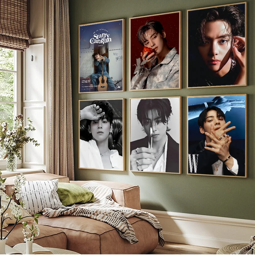 Korea Cha Eun Woo Poster Classic Vintage Posters HD Quality Wall Art Retro Posters for Home Room Wall Decor