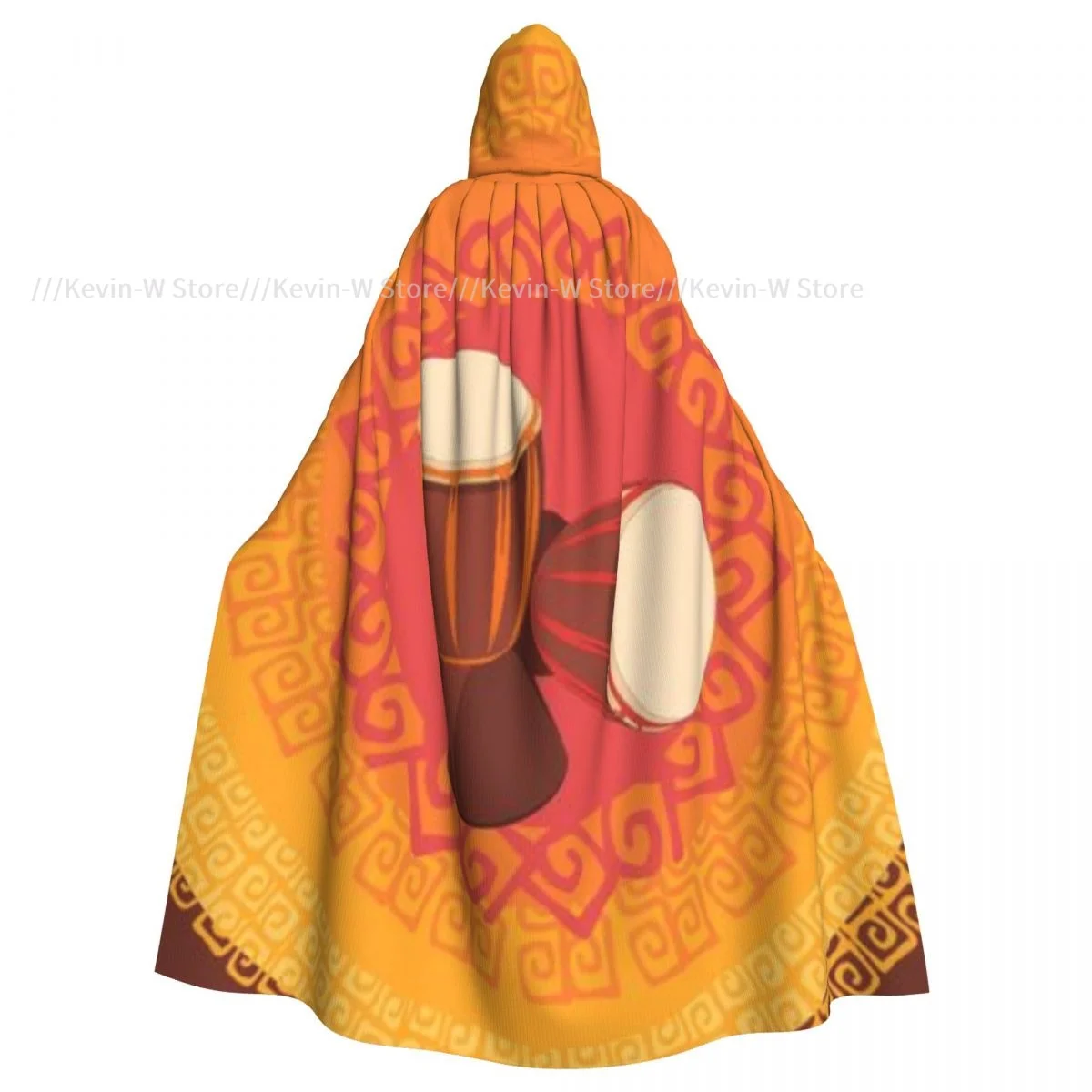 Hooded Cloak Unisex Cloak with Hood African Djembe Drum Cloak Vampire Witch Cape Cosplay Costume