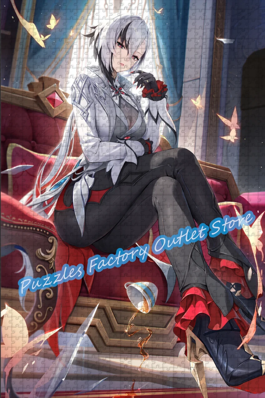 Genshin Impact Arlecchino ความงามสาวอะนิเมะพิมพ์ปริศนา 108/200/300/500/1000 ชิ้นจิ๊กซอว์ปริศนาครอบครัว Decompress เกมของเล่น