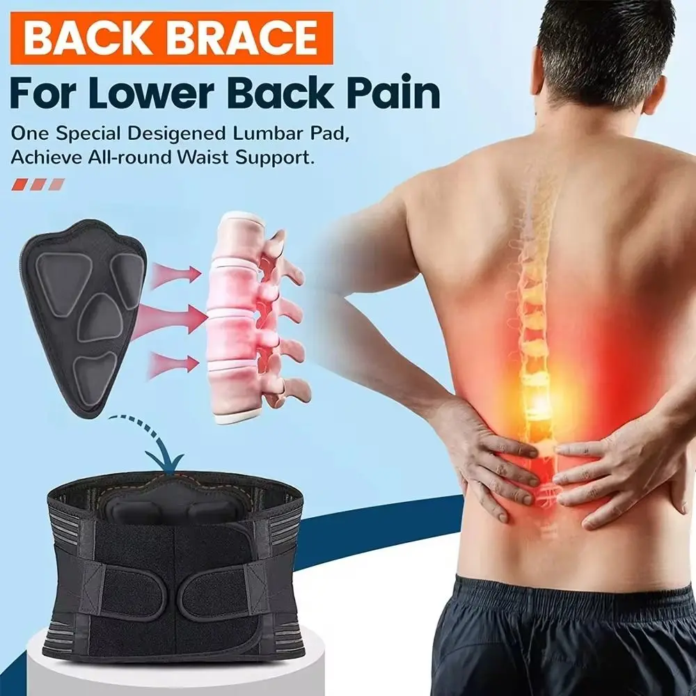 

Breathable Waist Support Back Brace Lower Back Pain Lumbar Support for Men Women Relief Sciatica Herniated Disc Heavy Lifting
