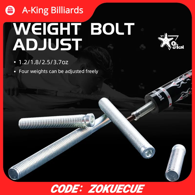

Crical Weight Bolt Adjust 1.2/1.8/2.5/3.7OZ 4 Pieces Set of Weight Bolt Adjustable Billiard Accessories