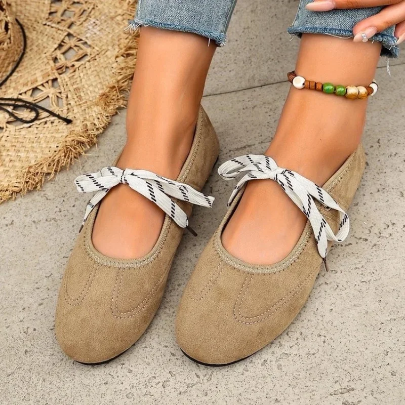 Modische neue elegante und sexy Freizeitschuhe für Damen, Frühling und Herbst, heiß begehrte bequeme flache Schuhe mit runder Spitze. – Detail 4