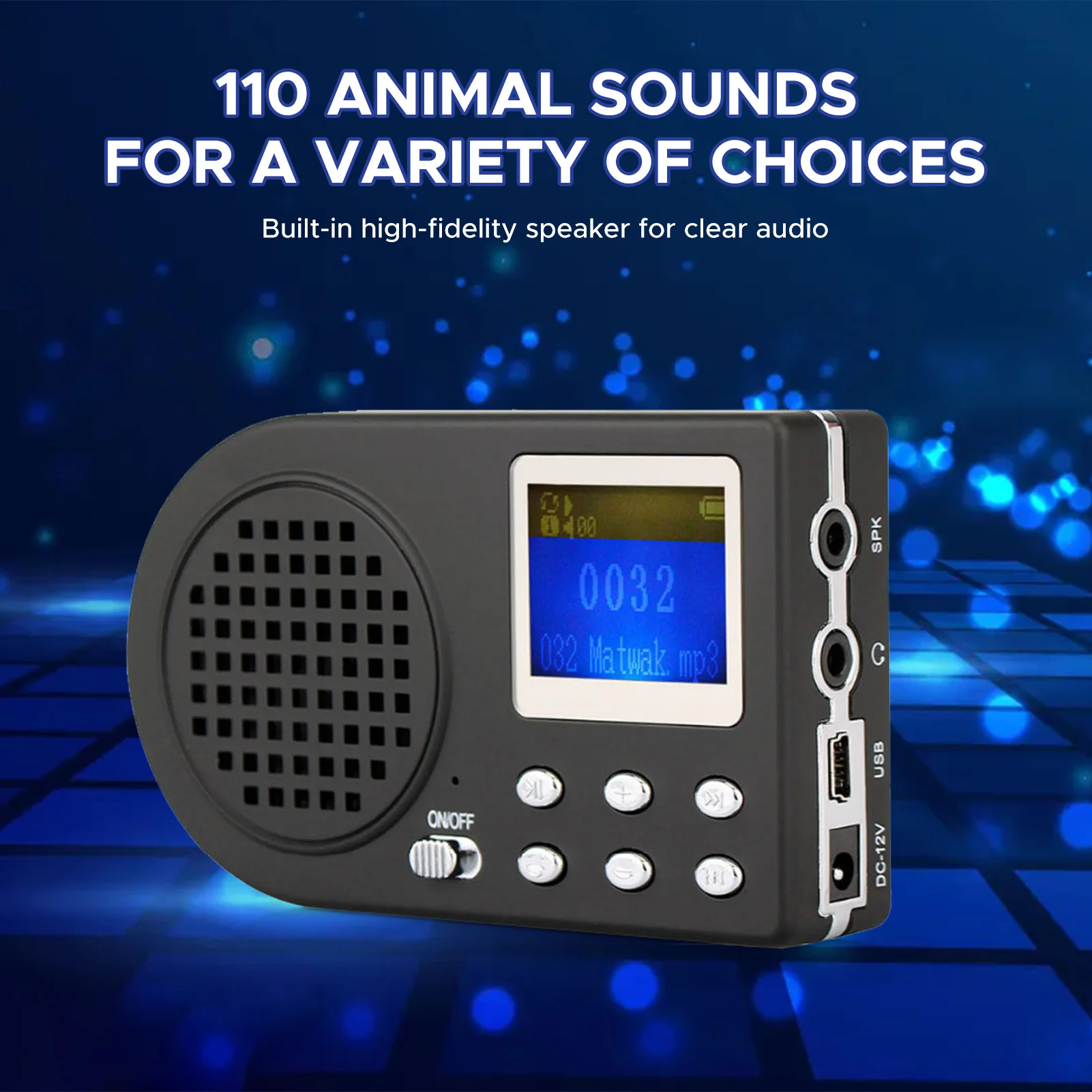 Altoparlante per chiamate per uccelli MP3 Amplificatore per uccelli da esterno simulato per uccelli da ardere con telecomando wireless Altoparlante MP3 per 110 suoni di animali