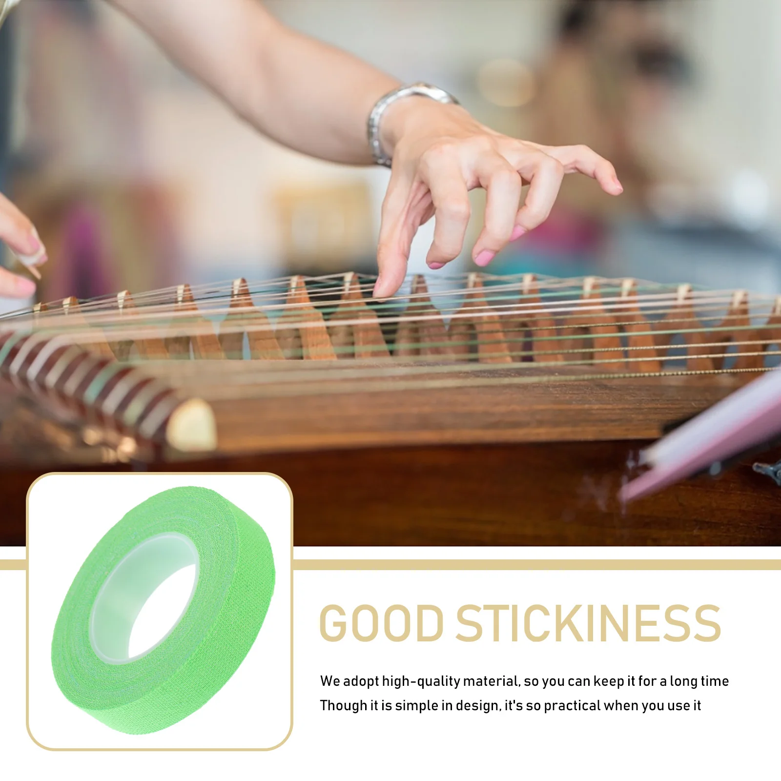 

5pcs Green Guzheng Tape Breathable Anti-allergic Finger Tapes for Pipa Performance Stage Protective Adhesive Lute Straps