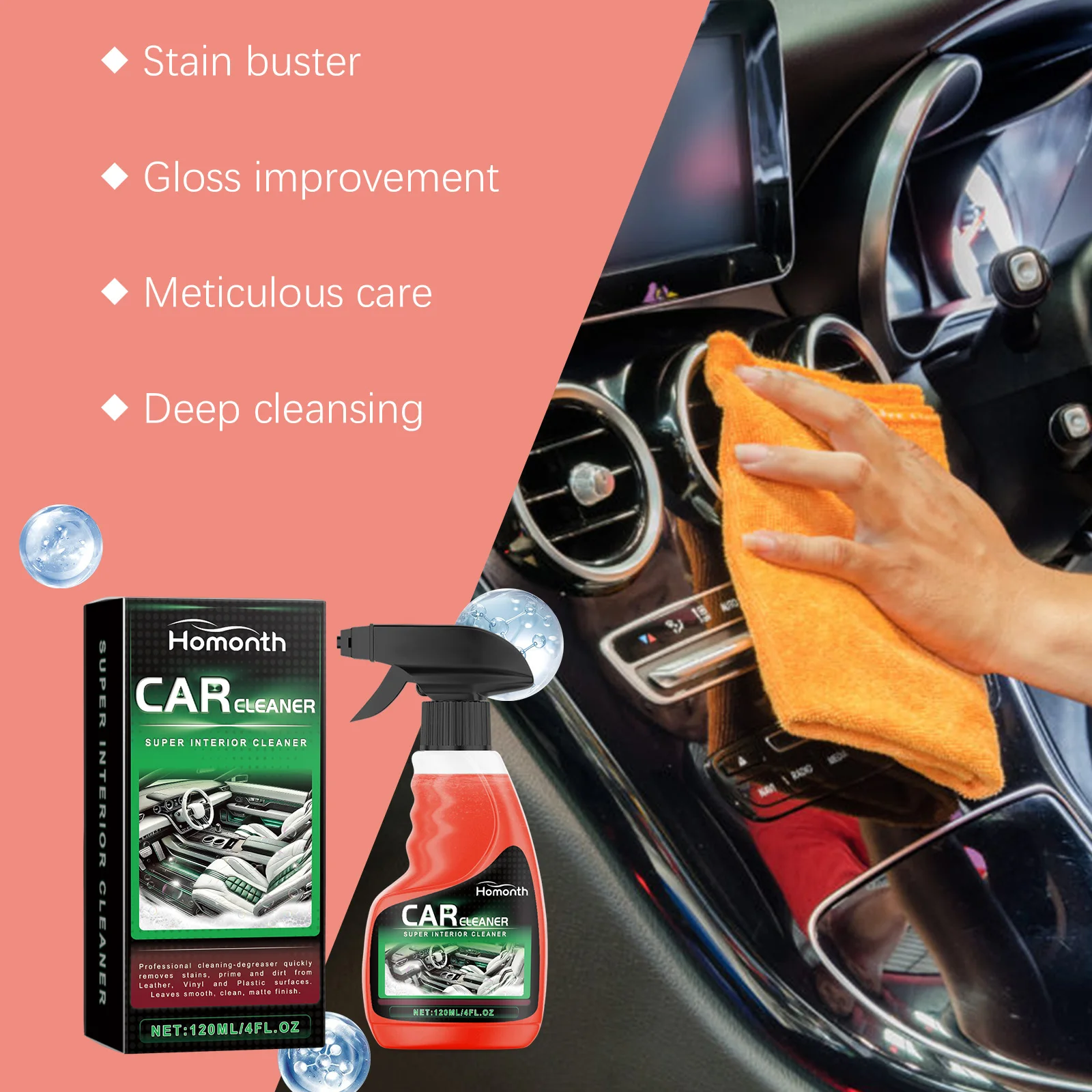 Super Interior Cleaner Maintenance Stain Removal Prevention Repair Automotive Interior Cleaner