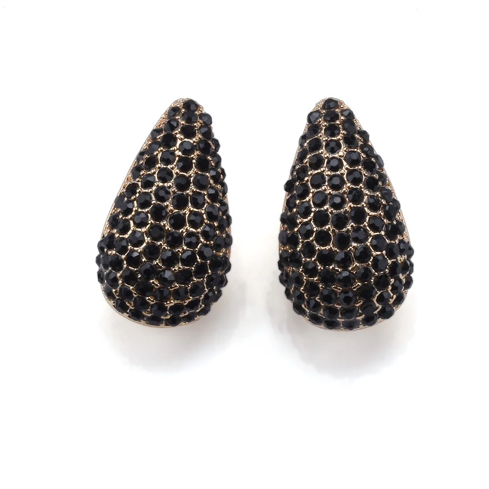 Water drop earrings full of diamonds super flash water drop earrings women's light luxury high-end foreign trade earrings