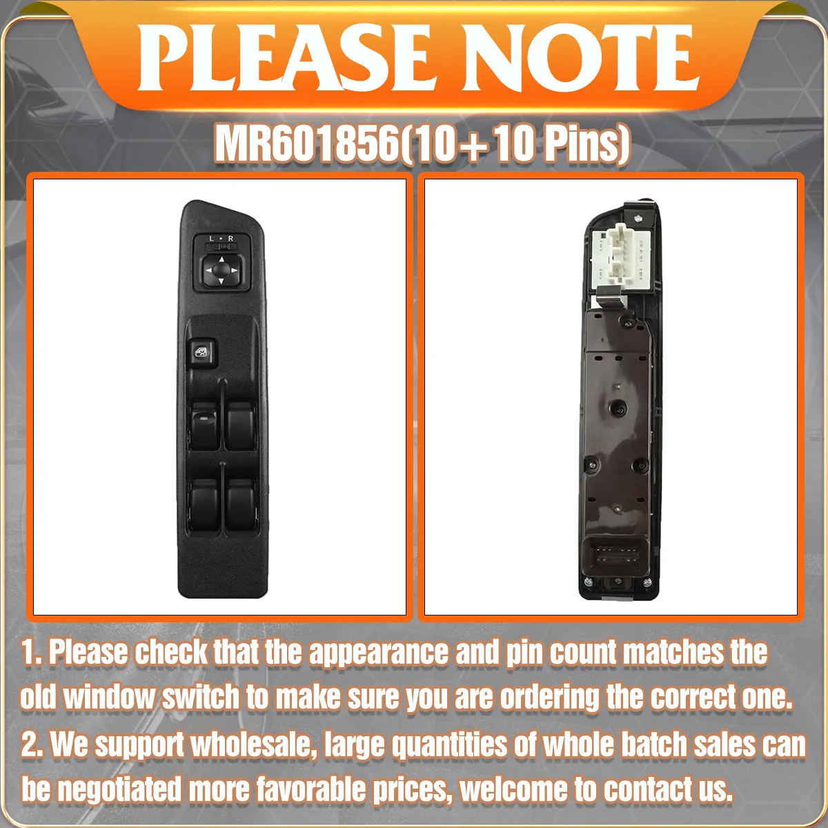 Botón elevador de interruptor de control de ventana eléctrica MR 601856   Para piezas Mitsubishi Pajero TR4 Pinin 1998-2007 Mitsubishi Montero