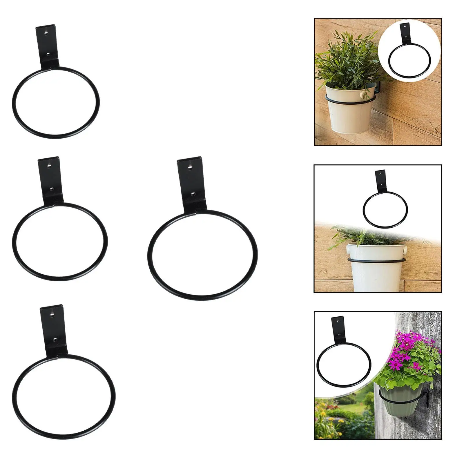Wall Mounted Flowerpot Hanger Bracket Iron Plant Pot Support for Indoor Outdoor Balcony Decor