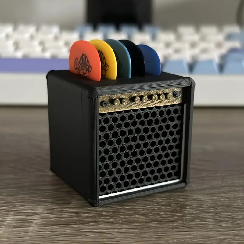 1Pc Vintage Speaker Guitar Pick Holder Portable Plastic Pick Storage Box - view 4