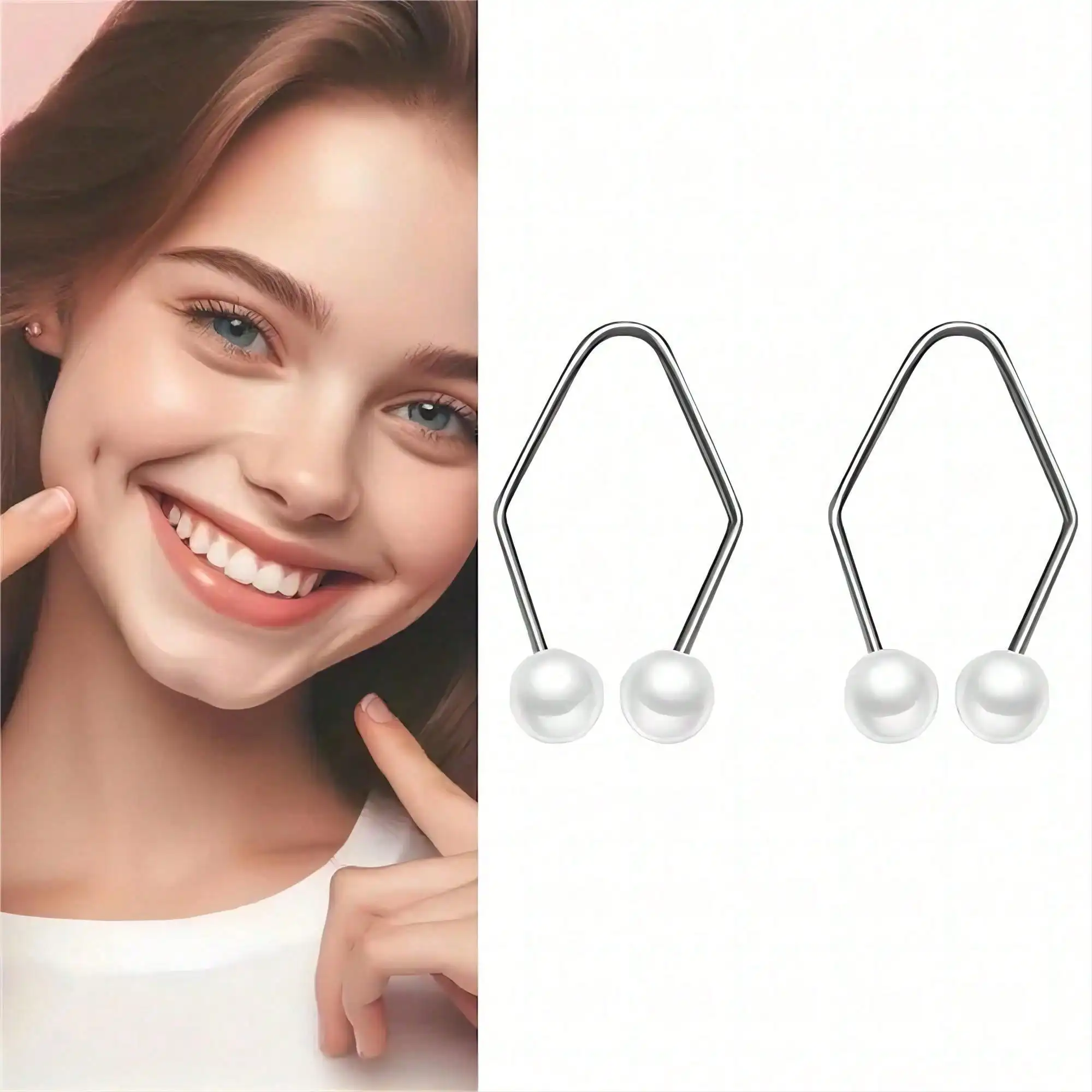 1pc Facial Dimple Trainer, Smiling Exercise Device To Train Facial Muscles, For Enhanced Cheeks & Smile - Detail 1