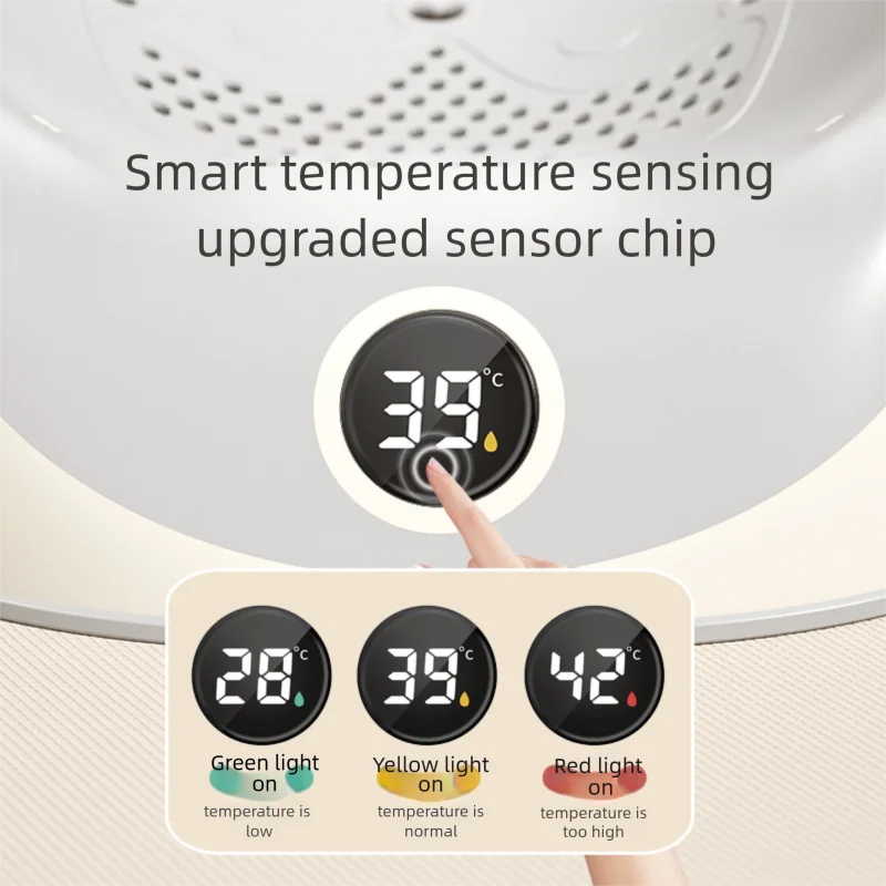 Infant Bath Support with Digital Temperature Display, Soft TPE Material, Elevated Design Baby Bath Bed for Safe Bathing