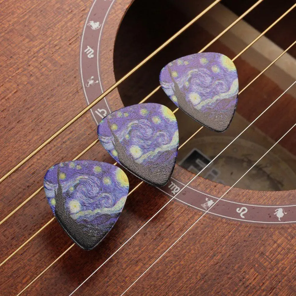 1/3pcs Guitar Pick The Starry Night Guitar Picks For Acoustic Electric Bass Jazz Mandoli Van Gogh Mediators Electric Guitar Pick