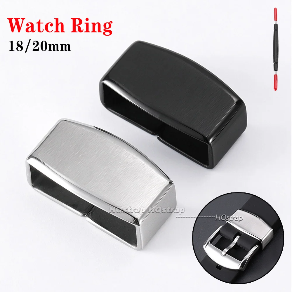 Stainless Steel Watch Buckle Ring 18mm 20mm for Seiko Watchband Keeper Heighten Movable Watch Strap Holder Loop Watch Acessories